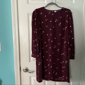NWOT purple with pink floral shift dress